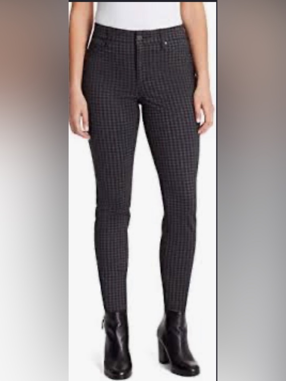 E589- J. McLaughlin Black Houndstooth Skinny Pants